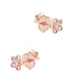 Beautiful Flower Crystal Silver Stud Earring STS-6429